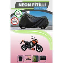 Cemku Shine Siyah Arka Çanta Uyumlu Neon Fitilli Ktm 690 Duke Uyumlu Motor Brandası