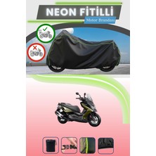 Cemku Shine Siyah Arka Çanta Uyumlu Neon Fitilli Kymco Dtx 360 Uyumlu Motor Brandası