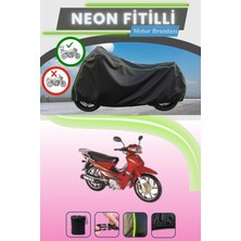 Cemku Shine Siyah Arka Çanta Uyumlu Neon Fitilli Bisan Roadstar Cub Uyumlu Motor Brandası