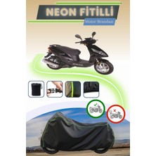 Cemku Shine Siyah Neon Fitilli Bisan Troy 100 Uyumlu Motor Brandası