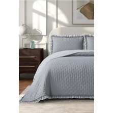 Lisbon Elyaf Dolgulu Çift Kişilik 240X260 cm Yatak Örtüsü Gri
