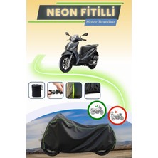 Cemku Shine Siyah Neon Fitilli Piaggio Mp3 300 Uyumlu Motor Brandası