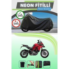 Cemku Shine Siyah Arka Çanta Uyumlu Neon Fitilli Ducati Multistrada 950 S Uyumlu Motor Brandası