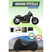 Cemku Shine Siyah Neon Fitilli Harley Davidson Softail Fat Bob  Uyumlu Motor Brandası