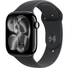 Apple Watch Series 11 Gps + Cellular, 42 mm Simsiyah Alüminyum kasa ve Siyah Spor kordon - S/m