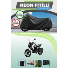 Cemku Shine Siyah Arka Çanta Uyumlu Neon Fitilli Sym Nh x 125 Uyumlu Motor Brandası