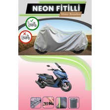 Cemku Shine Gri Arka Çanta Uyumlu Neon Fitilli Arora Max-T Uyumlu Motosiklet Brandası