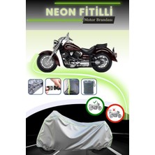 Cemku Shine Gri Neon Fitilli Yamaha Xvs 1100 Drag Star Uyumlu Motosiklet Brandası