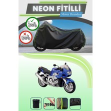 Cemku Shine Siyah Arka Çanta Uyumlu Neon Fitilli Bmw K 1200 R Uyumlu Motor Brandası