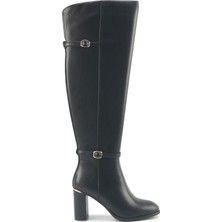 Nine West Orıana 5pr Kadınlar için Siyah Topuklu Çizme Suni Deri ve Zarif Topuk Yapısı