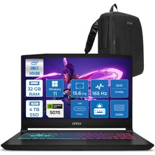 MSI Msı Katana 15 Hx Intel Core I7 14650HX 32GB Ddr5 4tb SSD Windows 11 Home RTX5070 8gb Gddr7 115W 15.6" 2k QHD(2560X1440) 165HZ Gaming Laptop B14WGK068XTRH15 + Zetta Çanta