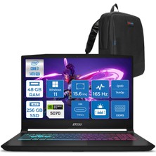 MSI Msı Katana 15 Hx Intel Core I7 14650HX 48GB Ddr5 256GB SSD Windows 11 Home RTX5070 8gb Gddr7 115W 15.6" 2k QHD(2560X1440) 165HZ Gaming Laptop B14WGK068XTRH21 + Zetta Çanta