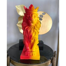 Dekoratif Glatasaray Temalı Aslan Biblo Sarı Kırmızı Figür Aslan