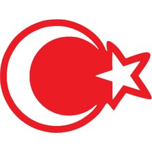 Türk Bayrağı 7 Duvar Dekor Sticker Kırmızı 60 x 60 cm