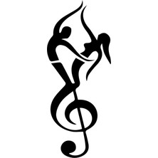 Dans Eden Çift ve Sol Anahtarı Sticker 12 x 27 cm