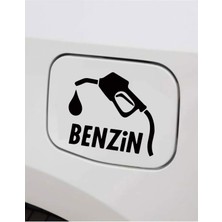 Oto Yakıt Depo Kapağı Özel Yeni Sticker Siyah 12CM