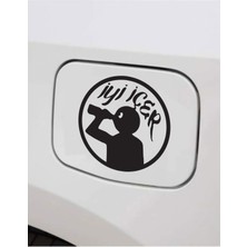 Iyi Içer Komik Oto Yakıt Depo Kapağı Özel Yeni Sticker 10*1,51 cm