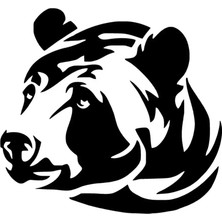 Üzgün Ayı Oto Özel Yeni Sticker Siyah 25 x 22 cm