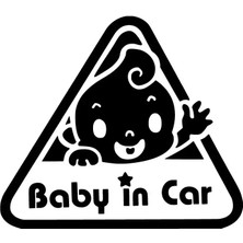 Baby In Car Üçgen Oto Özel Yeni Sticker Siyah 15 x 13 cm