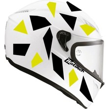 Kare Siyah Neon Sarısı Kamuflaj Kask Sticker Modeli