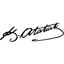 Atatürk Imza Araba Laptop Duvar Folyo Özel Yeni Sticker 25X7,5 cm