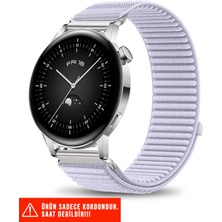 Huawei Watch Gt / Gt2 / Gt3 Elegant 42MM Uyumlu Hasır Örgü Spor Cırtlı Naylon Kordon 20MM