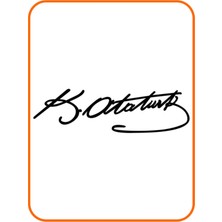 Atatürk Imza Oto Özel Yeni Sticker Siyah 33*10 cm
