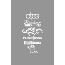 Oto Arka Cam Özel Yeni Sticker Model 35 Ingilizce Beyaz 40*20 cm