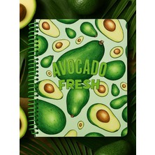 Avokado Fresh Temalı Spiral Kareli Defter – 80 Yaprak / 160 Sayfa – 18X24 cm