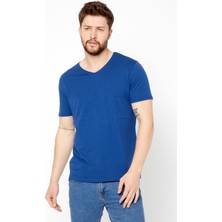 Erkek Pamuklu Kısa Kollu V Yaka T-Shirt