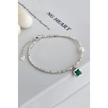 Minimal Tasarım Yonca Yeşil Zümrüt Taşlı Charm Bileklik Pinterest Inci Taş Princess Bileklik