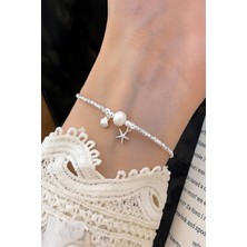 Minimal Tasarım Deniz Yıldızı ve Deniz Kabuğu Charm Bileklik Pinterest Parlak Taş Princess Bileklik