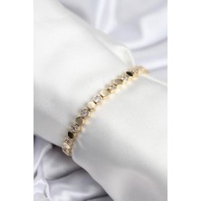 Pirinç Vıp Seri Gold Renk Petek Model Kadın Bileklik - TJ-BB7925