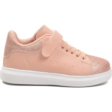 Pudra Simli Cırtlı Hafif Kız Çocuk Spor Ayakkabı 2540-26K F