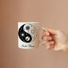 Kişiye Özel Yin Yang Tasarımlı Isimli  Kupa