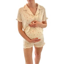 Merlot Viskon Düğmeli Hamile Lohusa Pijama Takımı