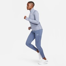 Nike Dri-Fit Essential Kadın Koşu Spor Mavi Eşofman Altı - Fermuarlı Paça ve Cepler - DH6975-491