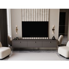 Lunaris Tv Ünitesi - Tv Sehpası 200 cm Duvara Monte %100 Mdf