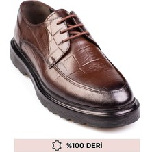 Hakiki Deri, Krokodil Desenli, Iç Dış Deri Erkek Ayakkabı