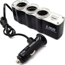 Karsan Jest 13+1 B Hat Aracı Mınıbus  Araca Uygun 3 Port + 1 USB Oto Araç Çakmaklık Çoğaltıcı Çoklayıcı- Oto Çakmak Çoğaltıcı Soketi USB Çakmaklık