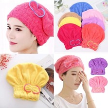 1 Adet Standart Mikrofiber Lastikli Banyo Saç Bonesi Havlusu