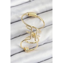Pirinç Halkalı Model Gold Renk Kıkırdak Küpe