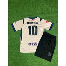 Barcelona 2025-26 Yeni Sezon Lamine Yamal Deplasman Çocuk Forması (Krem)