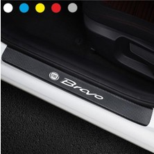 Fiat Bravo Için Özel Yeni Uyumlu Aksesuar Oto Kapı Eşiği Özel Yeni Sticker Karbon 4 Adet