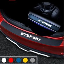 Dacia Stepway Için Özel Yeni Uyumlu Aksesuar Oto Bagaj ve Kapı Eşiği Özel Yeni Sticker Seti Karbon