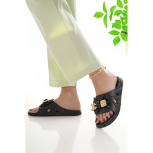 Moda Fırsat Kadın Terlik Siyah Kaydırmaz Su Geçirmez Şık Ev Dışarı Plaj Yazlık Günlük Terlik