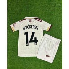 Arsenal 2025/26 Yeni Sezon Viktor Gyökeres Deplasman Çocuk Forması (Beyaz)