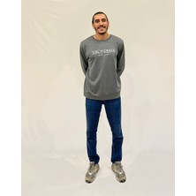 Erkek Bisiklet Yaka Rahat Kalıp 3 Iplik Kalın Californıa Baskılı  Sweatshirt SPR24SW32