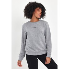 Kadın Bisiklet Yaka Rahat Kalıp 3 Iplik Kalın Orta Brooklyn Nakışlı Sweatshirt SPR24SWK34