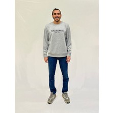 Erkek Bisiklet Yaka Rahat Kalıp 3 Iplik Kalın Californıa Baskılı  Sweatshirt SPR24SW32